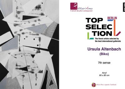 Videoxhibition of the artwork "7th Sense" by contemporary artist Ursula Altenbach (Biko) at the Cartavetra Gallery, Florence, on the occasion of the 2025 Top Selection Berlin Award