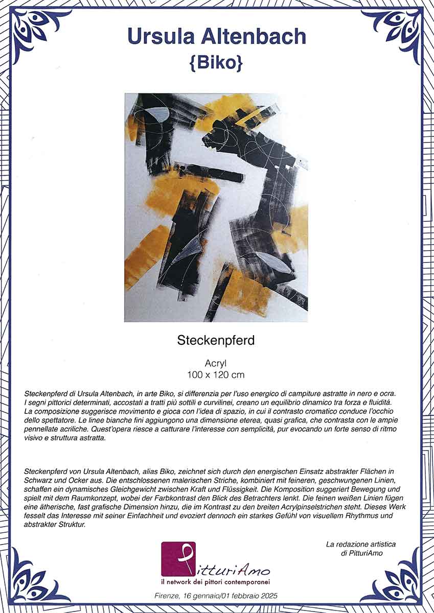 Art Critique on the Work "Steckenpferd" by Contemporary Artist Ursula Altenbach