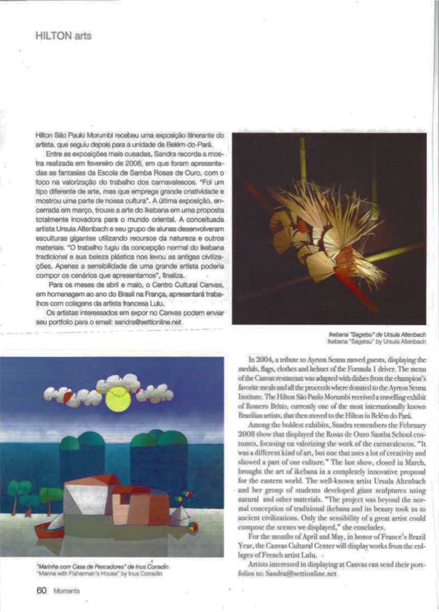 Ursula Altenbach - Art exhibition at the gallery Canvas Hilton SP, San Paolo (curated by Sandra Setti)